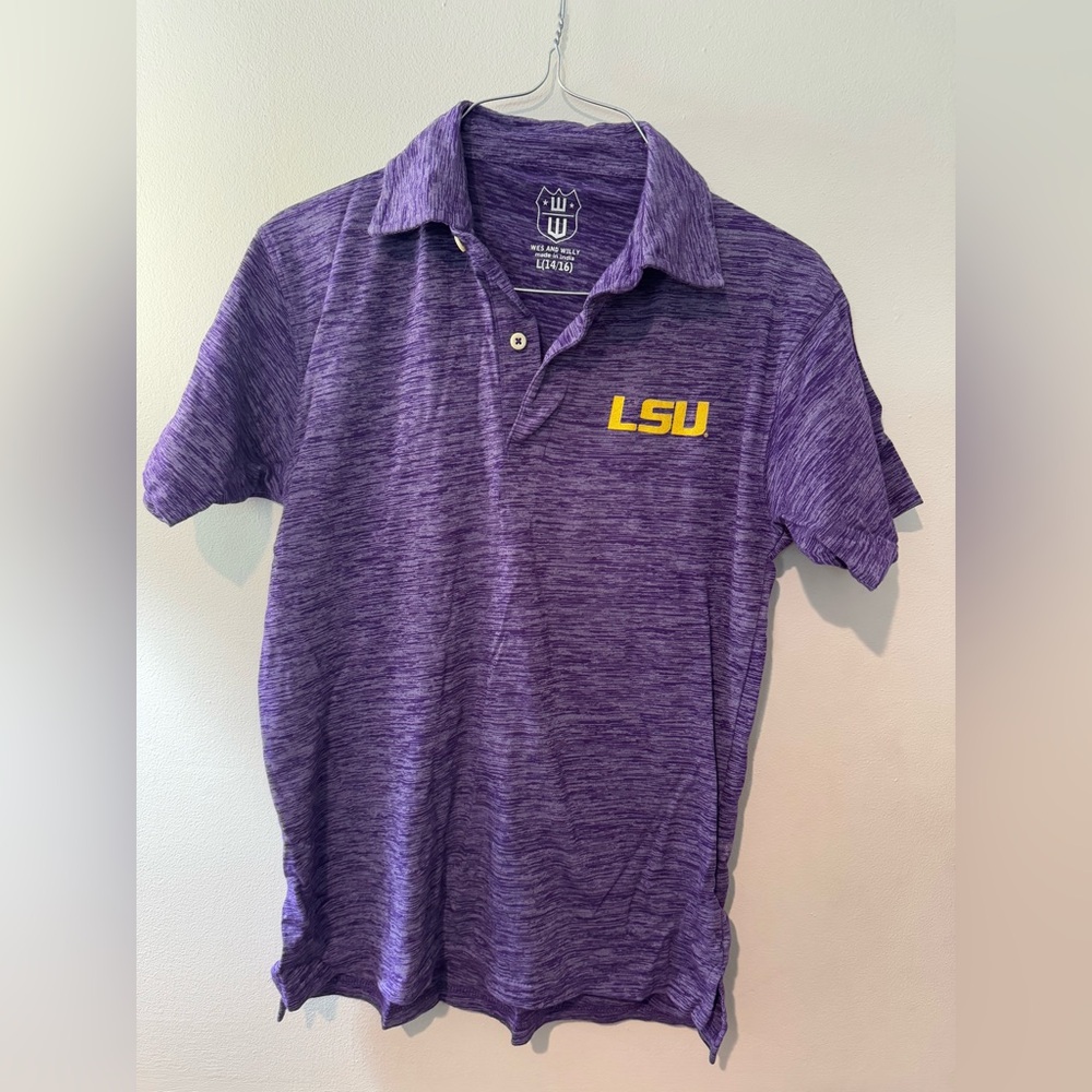 Purple LSU Kid’s Polo Shirt